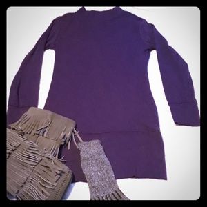 sz L Purple Tunic Dress w Pockets & Thumb Holes